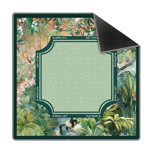 80*80cm Mahjong Mat Tropical Plants Vintage Design Anti-Slip Poker Card Table Cover For Tile Games Home Dorm Living Room Decor Peaceful Pleasures Health and Wellness