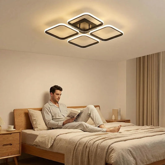 Modern LED Square Flush Mount Ceiling Light | RUNTOIN BK-011