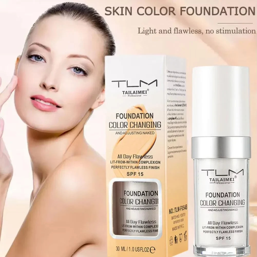 Color-Changing Liquid Foundation 30ml – Matte, SPF15 & Hydrating
