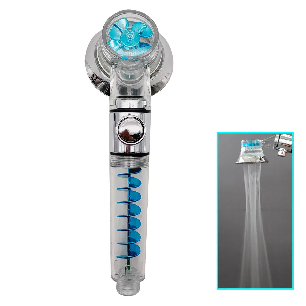 Turbo High-Pressure Handheld Shower Head with Filter & Stop Button