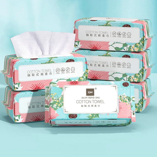Flower face towel, pure cotton disposable face towel, thickened makeup remover pad, soft cleansing pad, face towel Facial makeup Peaceful Pleasures Health and Wellness