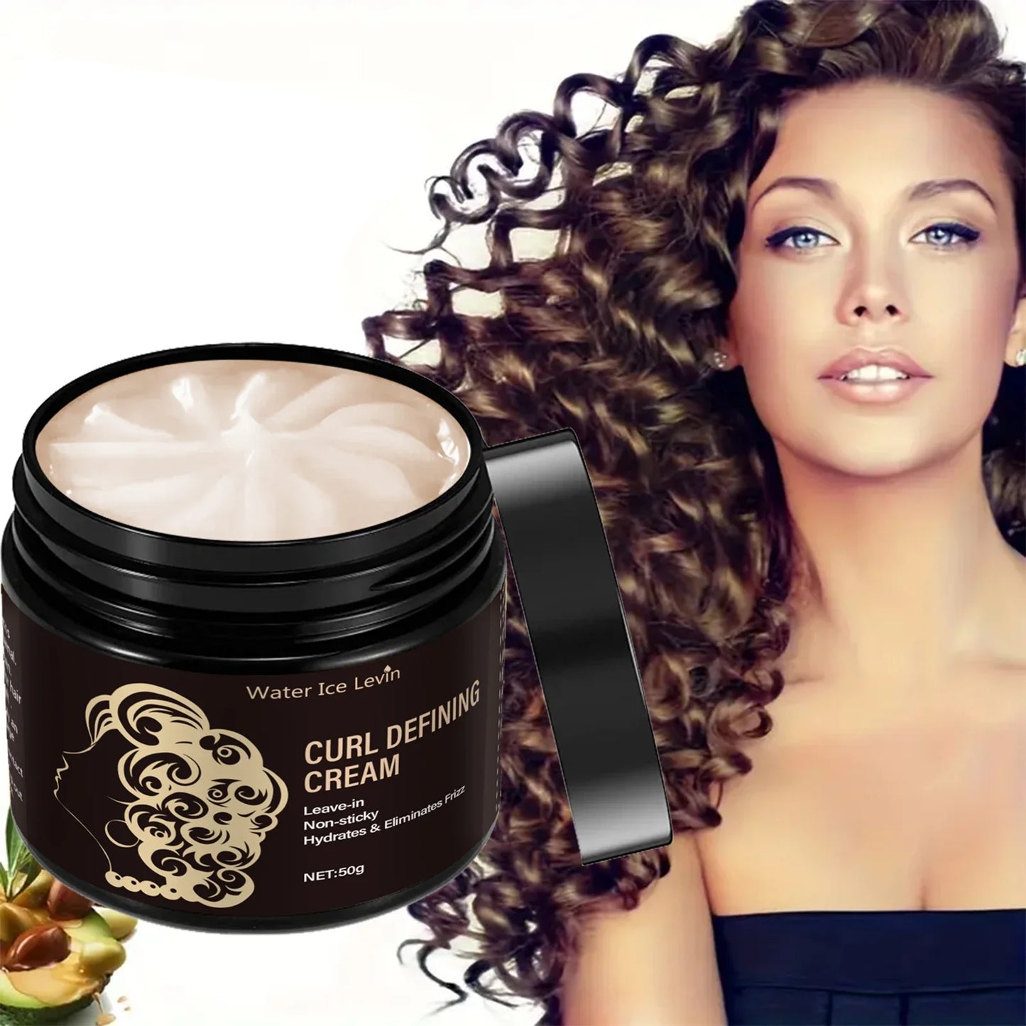 Travel-Size Curl Cream 50g | Coconut Oil Leave-In, Frizz Control