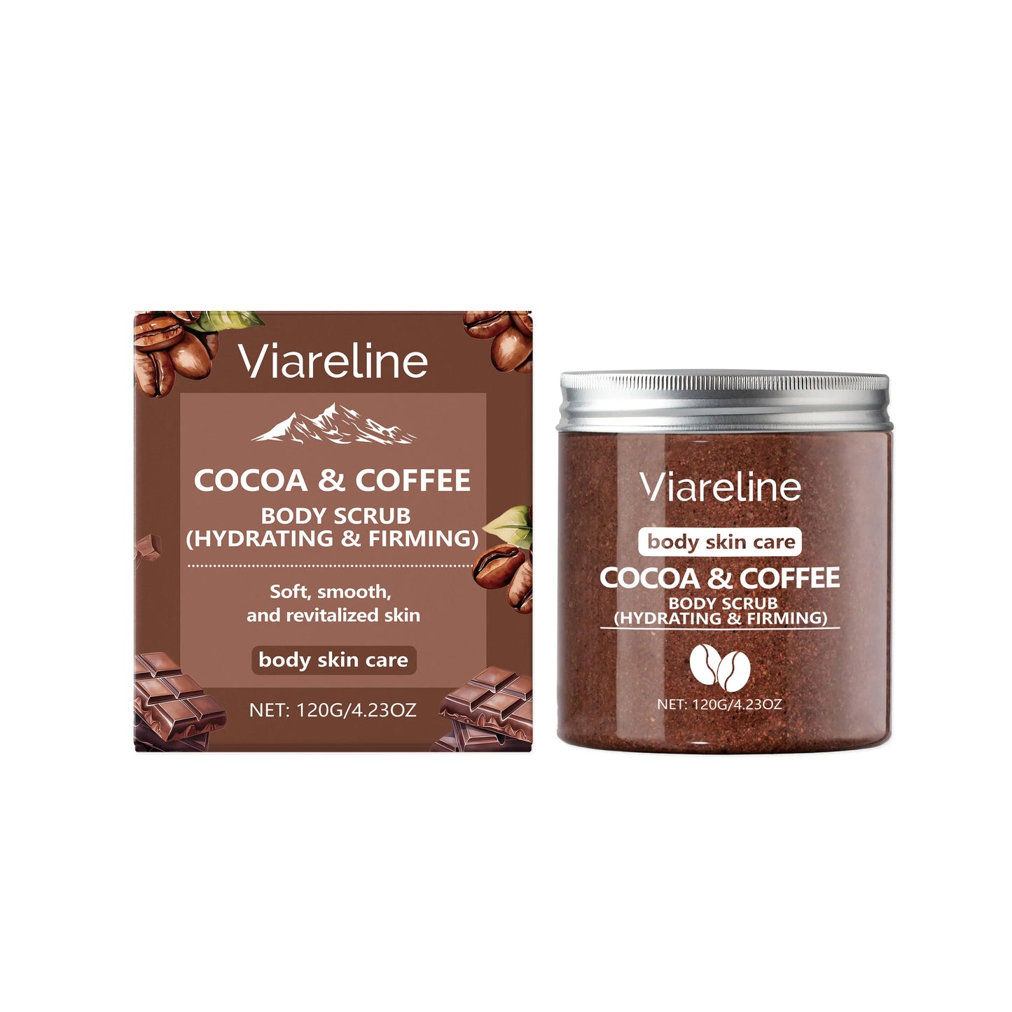 Viareline Sea Salt Body Scrub – Coconut & Coffee 120g
