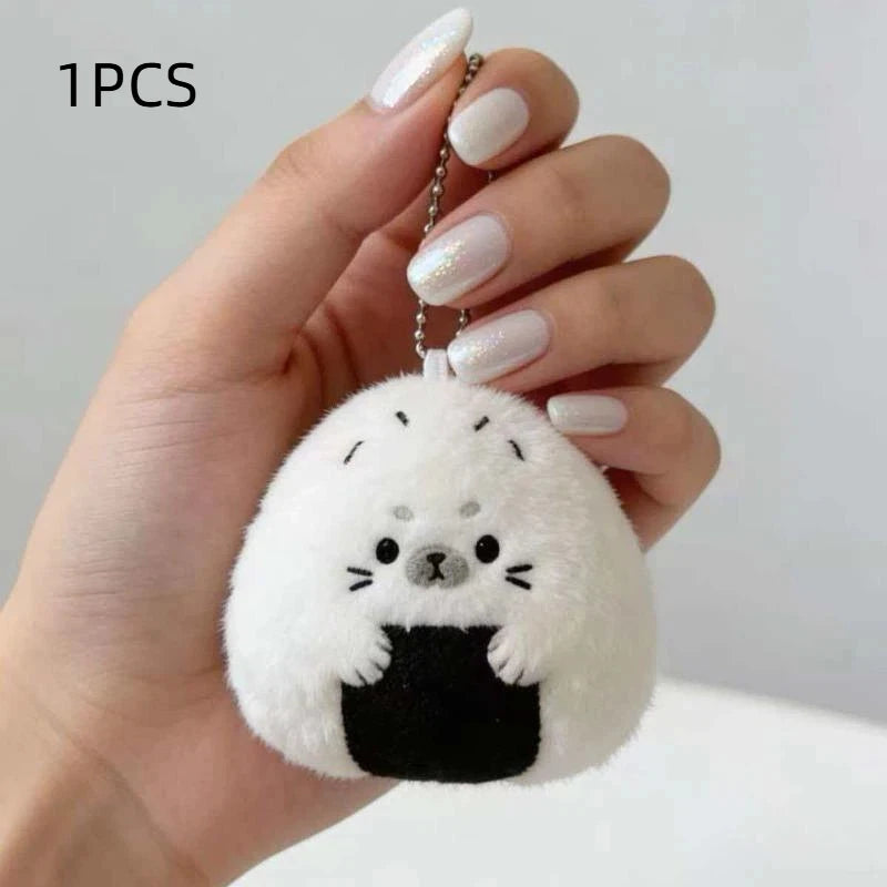 Kawaii Sushi Seal Plush Keychain – Cute Anime Bag Charm Gift