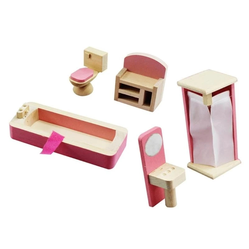 1:12 Miniature Dollhouse Furniture Set – All Rooms Playset