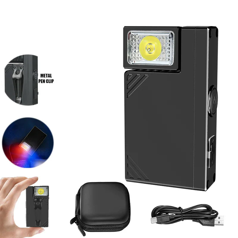 Mini COB LED Keychain Flashlight | USB-C Rechargeable 600 Lm