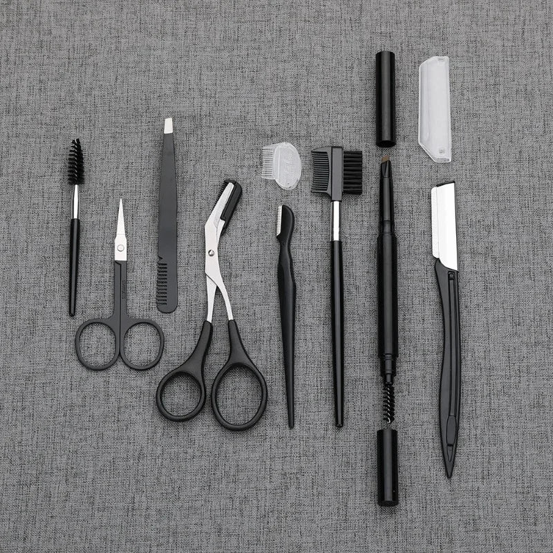 8Pcs Stainless Eyebrow Grooming Kit Storage Bag 7/8in1 Professional Tweezer Set Precision Tweezers Eyebrow Comb Peaceful Pleasures Health and Wellness