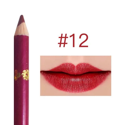 12-Color Waterproof Lip Liner Set | Long-Lasting Foggy Finish