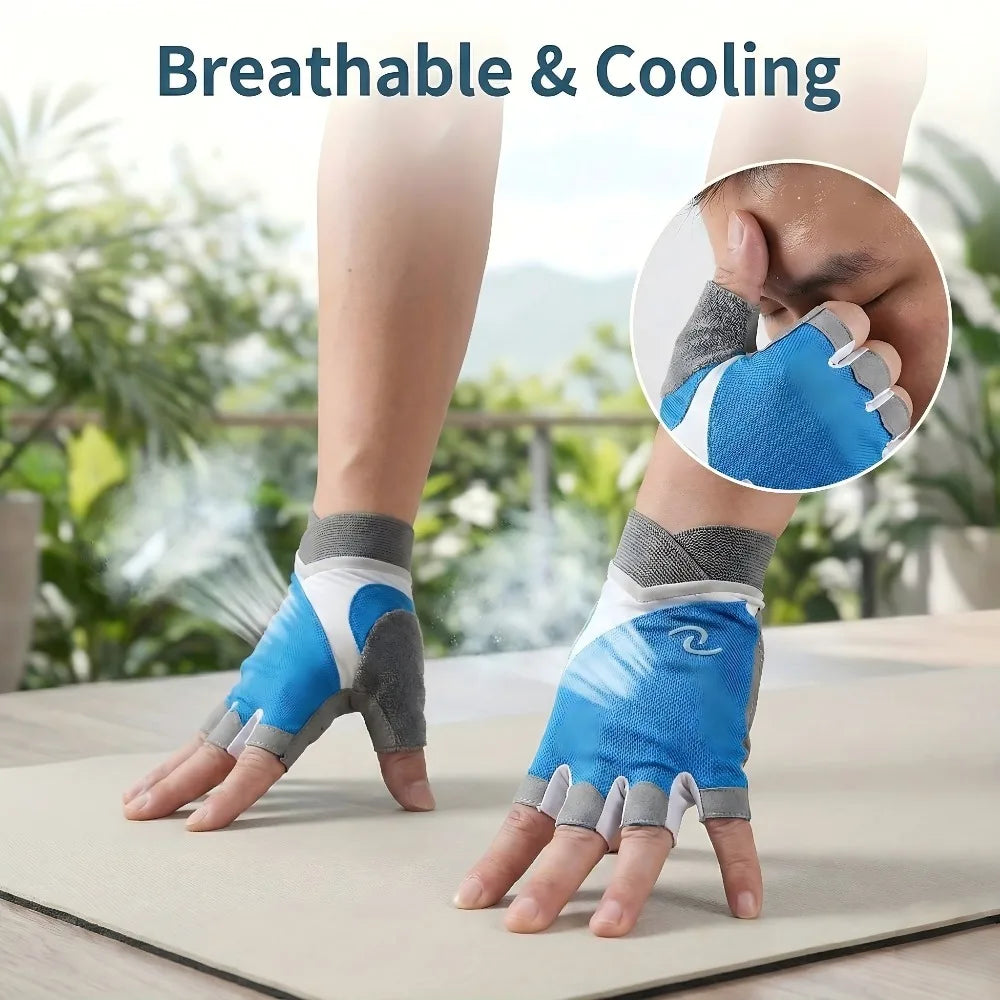 Anti-slip Half Finger Gym Gloves for Men Women, Breathable Fitness Gloves for Cycling Climbing Training Fishing Sports Peaceful Pleasures Health and Wellness