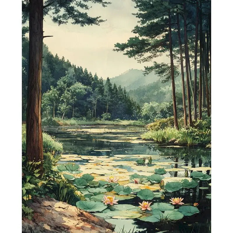Forest Landscape Paint by Numbers Kit for Adults – 60×75cm