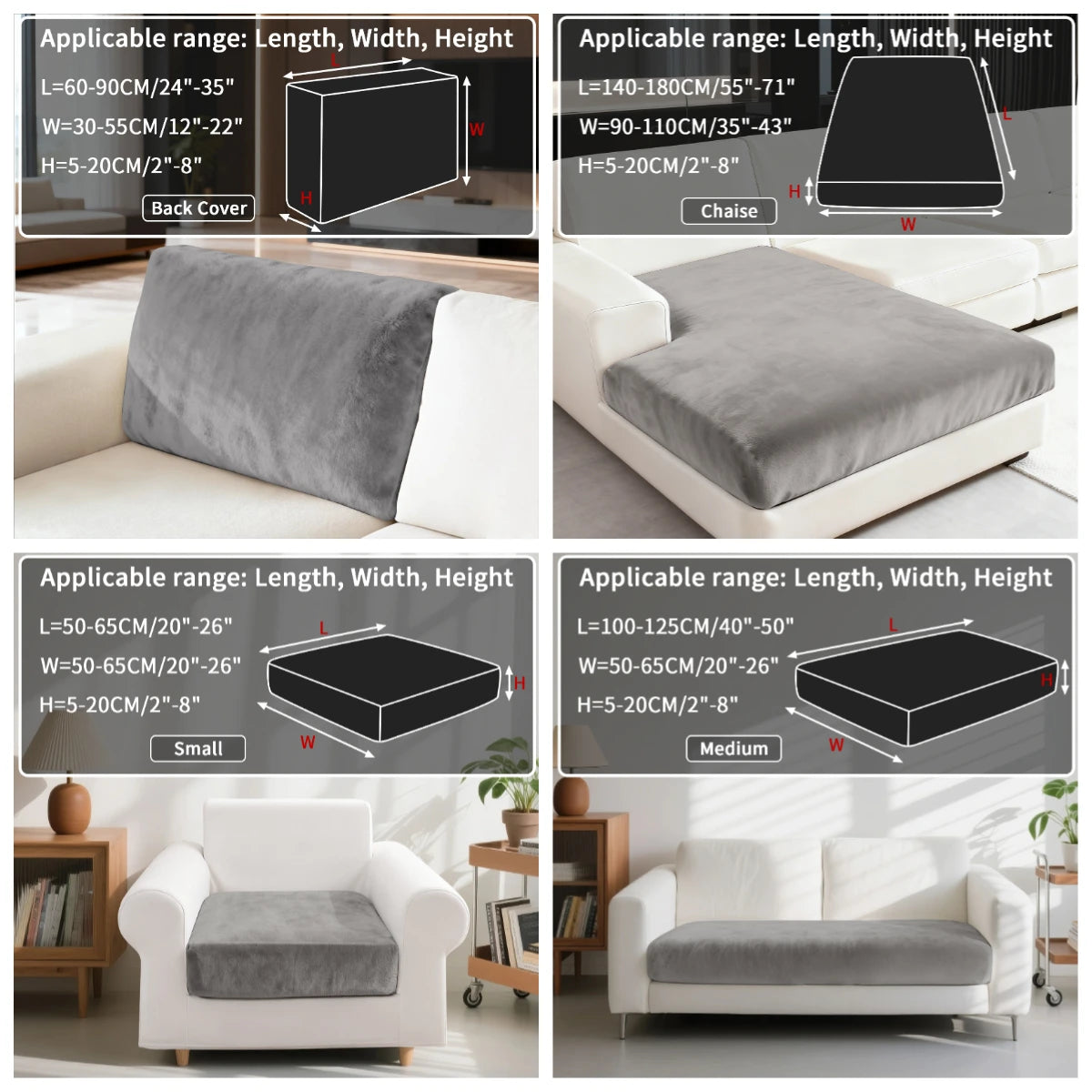 Luxury Soft Velvet Sofa Seat Cover Solid Elastic Sofa Cushion Covers Separate Furniture Protector Sofa Cover Living Room Pets Peaceful Pleasures Health and Wellness