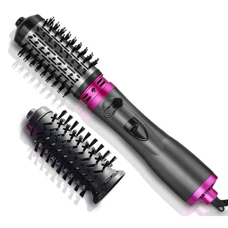 One Step Professional Hot Air Hair Dryer Brush Multifunctional Hairdryer Portable Electric Hair Straightener Blowdryer Brush Peaceful Pleasures Health and Wellness Silver UK Plug
