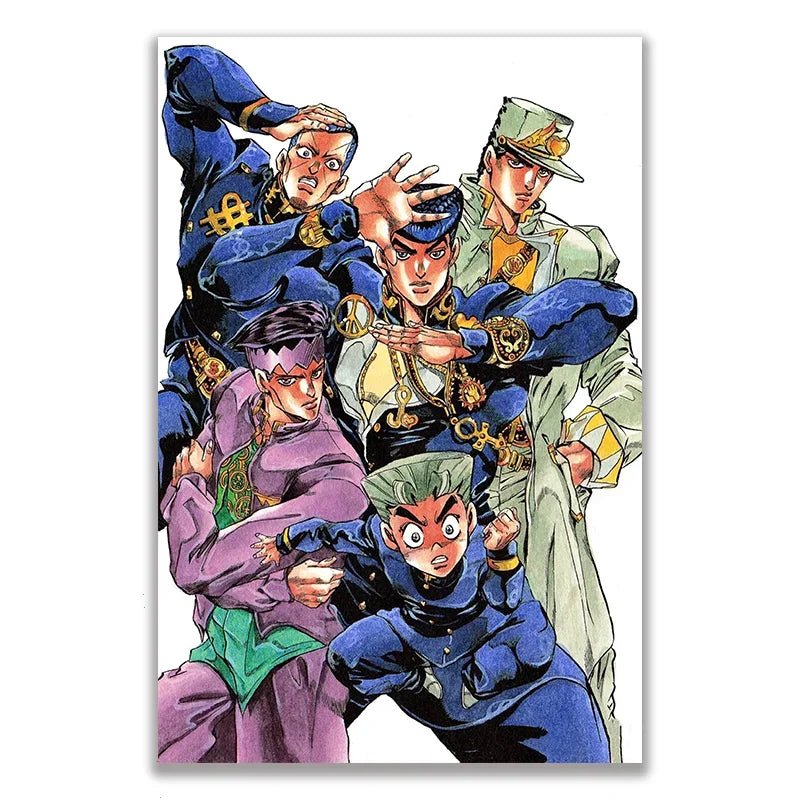 JoJo's Bizarre Adventure Retro Canvas Wall Art | Anime Poster
