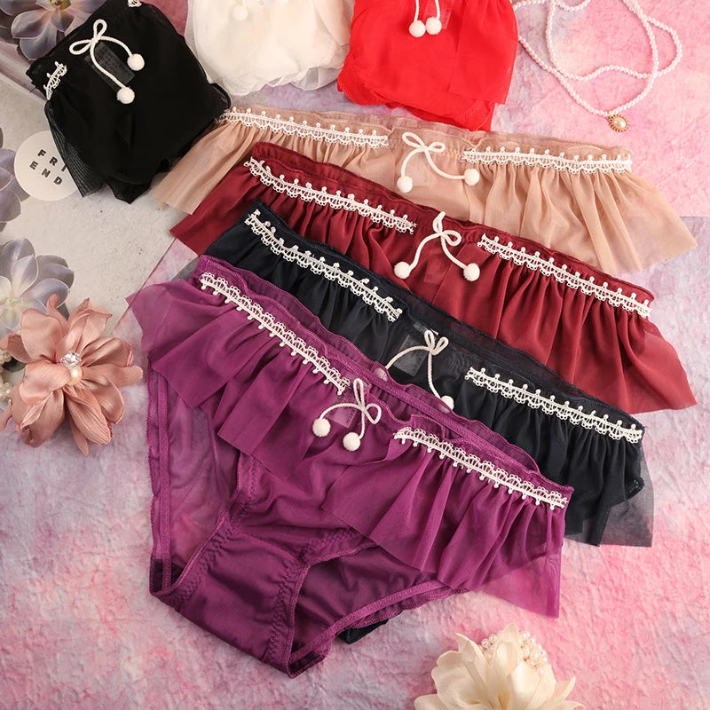 Fairy Floral Mesh Panties Women – Cotton Crotch Briefs