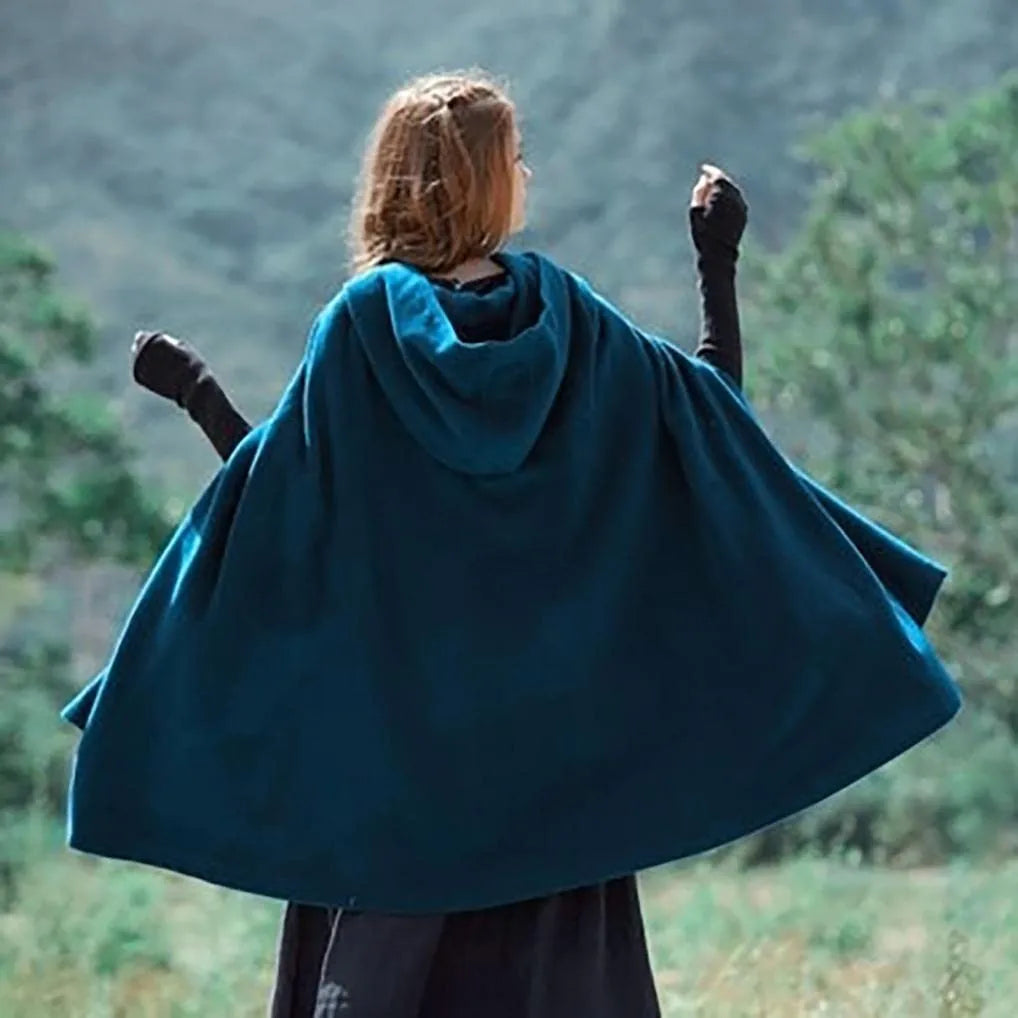 Women's Medieval Hooded Cloak | Gothic Viking Halloween Cape