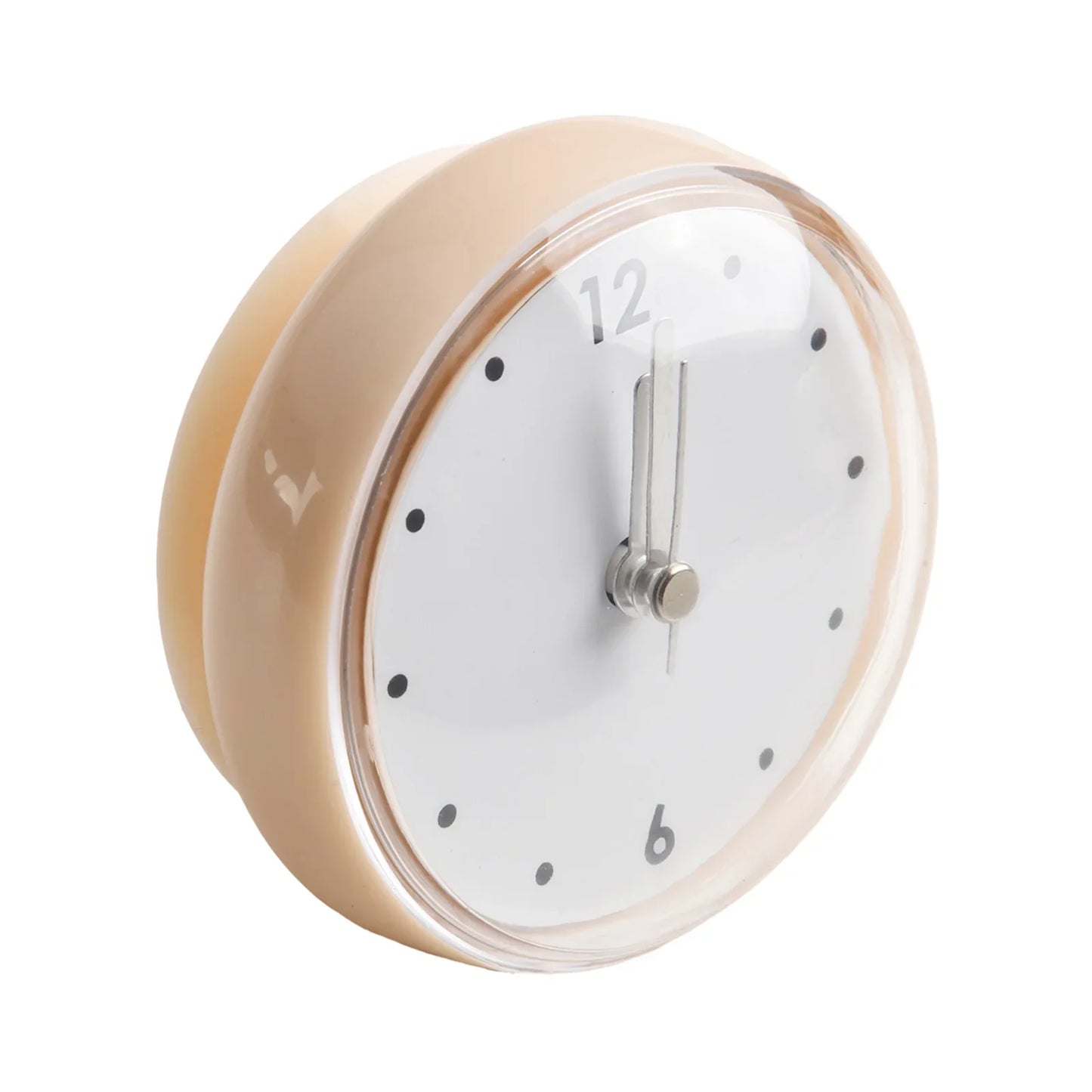 Waterproof Anti-Fog Sucker Wall Clock – Silent Quartz 75mm
