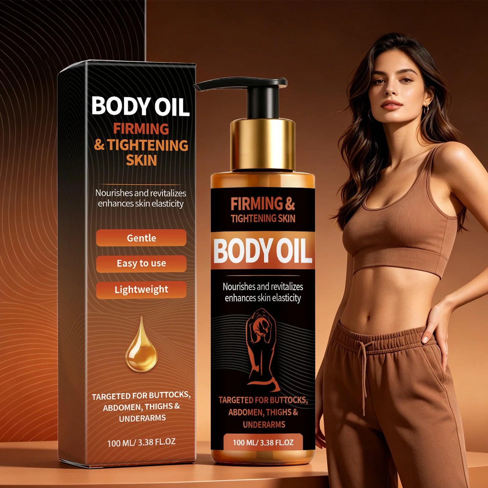 Firming Body Oil Skin Elasticity Enhancer for Buttocks Abdomen Thighs Tightening Sagging Skin Smoothing Moisturizing Massage Oil Peaceful Pleasures Health and Wellness