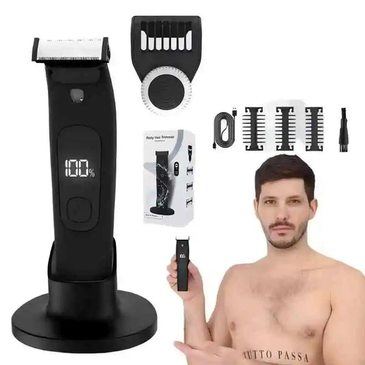 Portable LED electric shaving kit for men - waterproof ceramic single-edge hair trimmer - handheld groin beauty set Peaceful Pleasures Health and Wellness