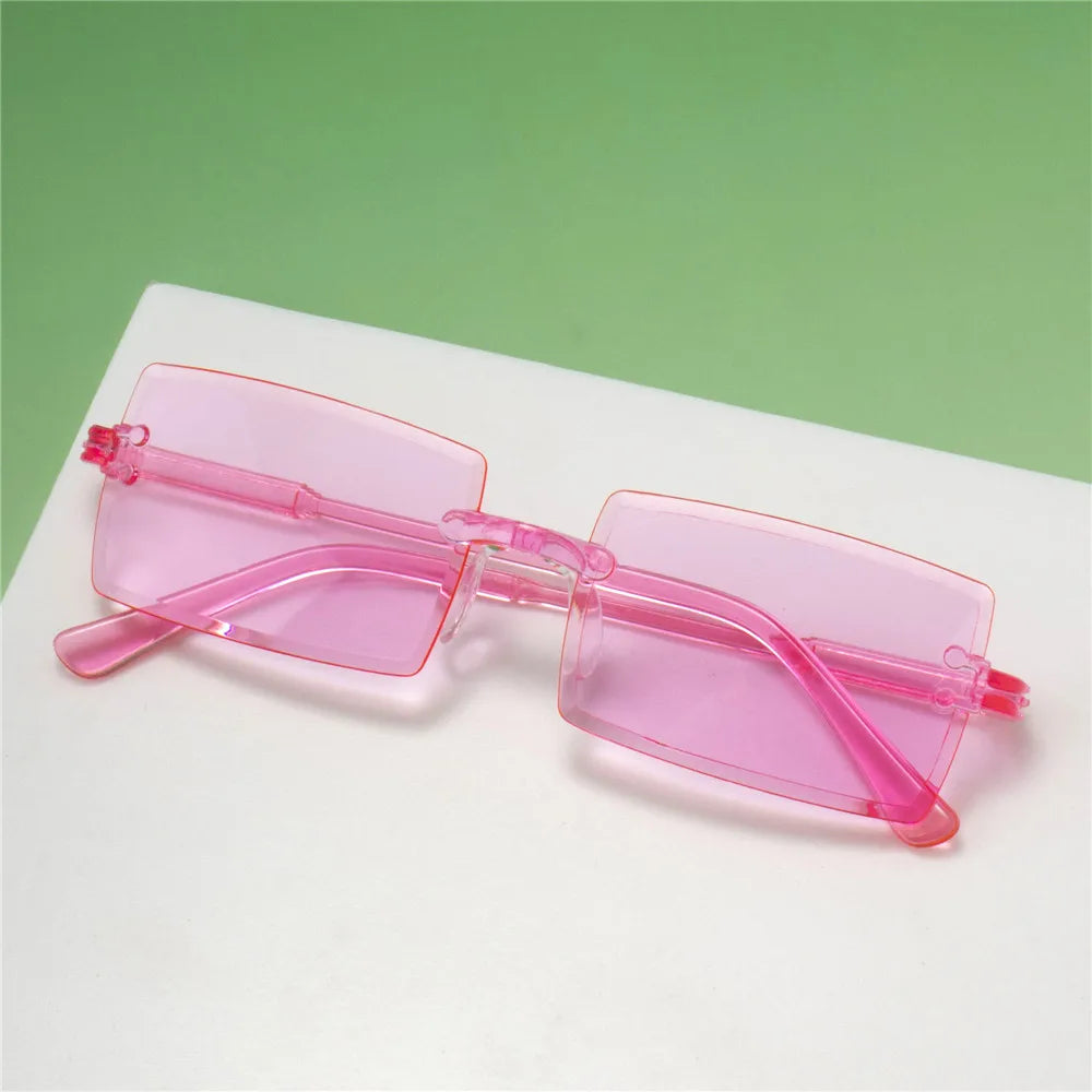 20PCS Retro Sunglasses Women Brand Designer Fashion Rimless Gradient Sun Glasses Shades Cutting Lens Ladies Frameless Eyeglasses Peaceful Pleasures Health and Wellness