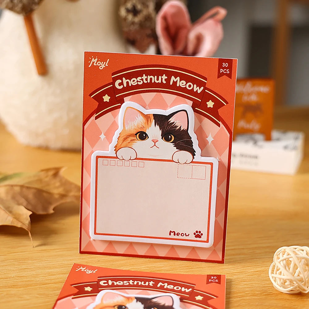Cute Little Cat Sticky Note Self-adhesive Message Memo Pad DIY