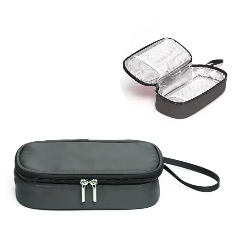 Portable First Aid Kit Insulin Cooling Bag Diabetic Pocket Pill Protector Waterproof Thermal Insulated medical Cooler No Gel Peaceful Pleasures Health and Wellness Grey 1pc