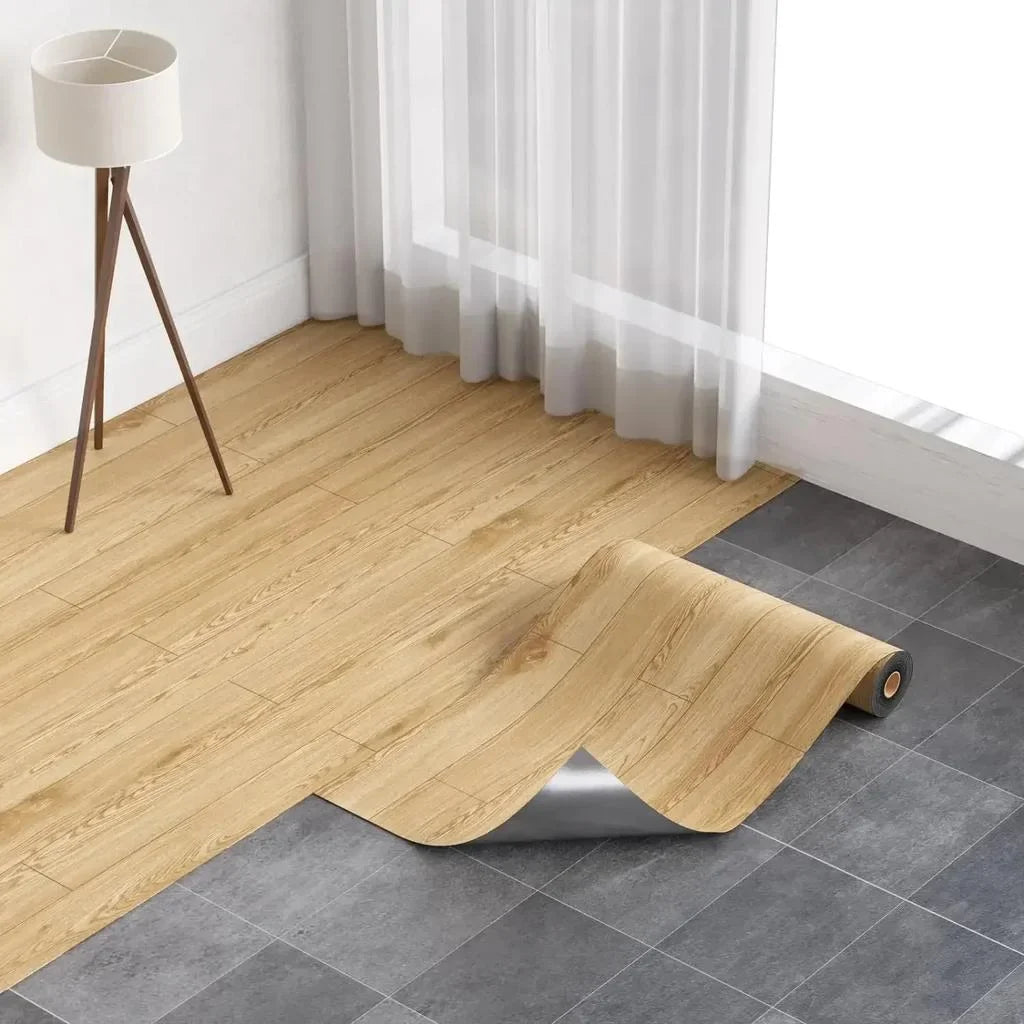 Wood Grain Self-Adhesive Wall Sticker – 40cm Waterproof PVC Roll