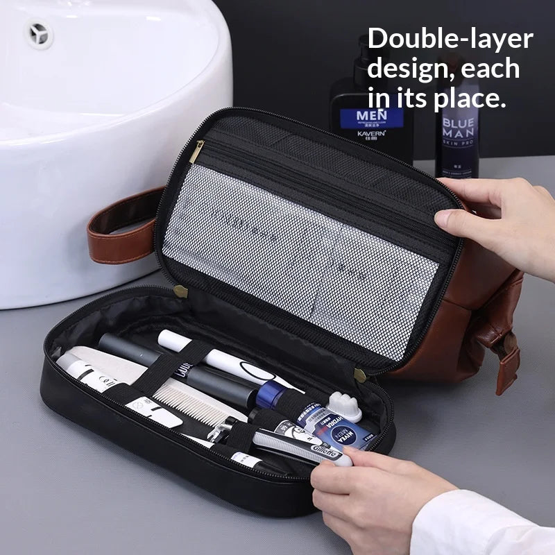 New High-end Men's Toiletry Bag, Business Makeup Bag, Travel Portable Large-capacity Skin Care Product Storage Bag Peaceful Pleasures Health and Wellness