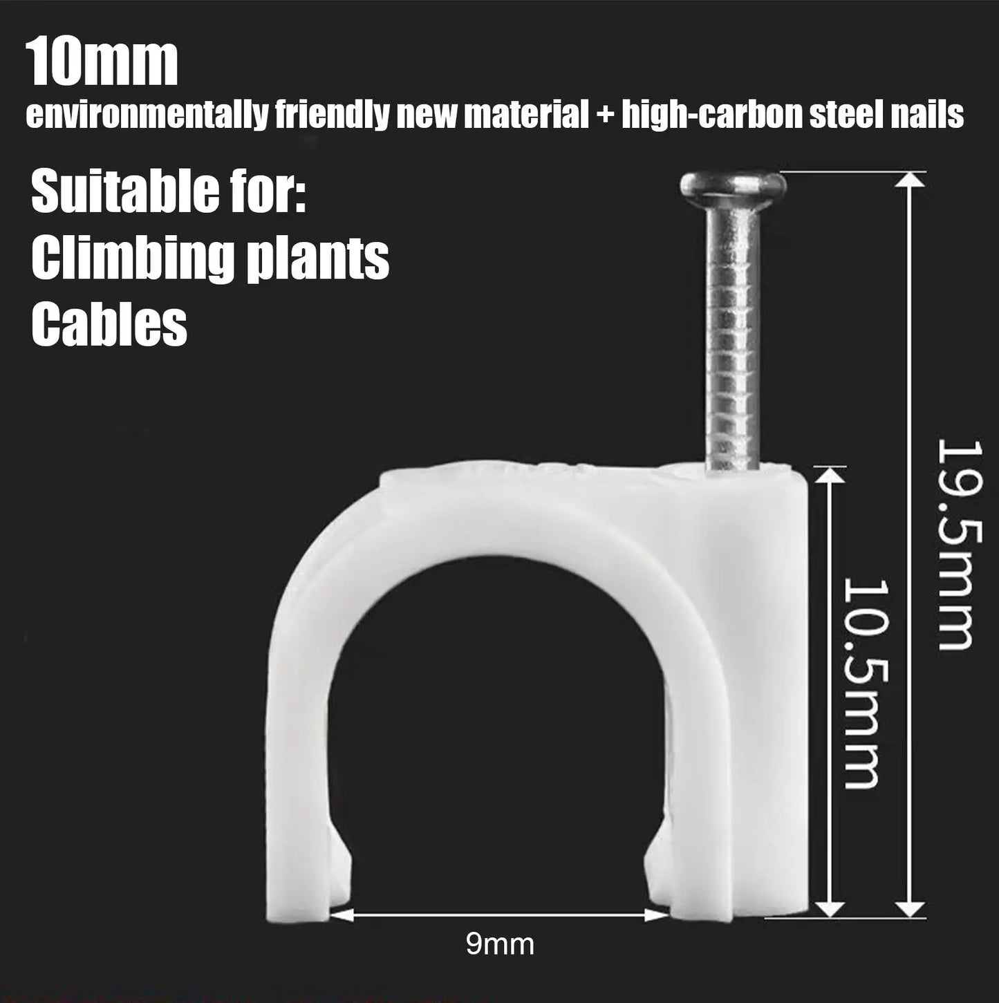100-Pack Plant Wall Clips – Climbing Plant & Cable Support