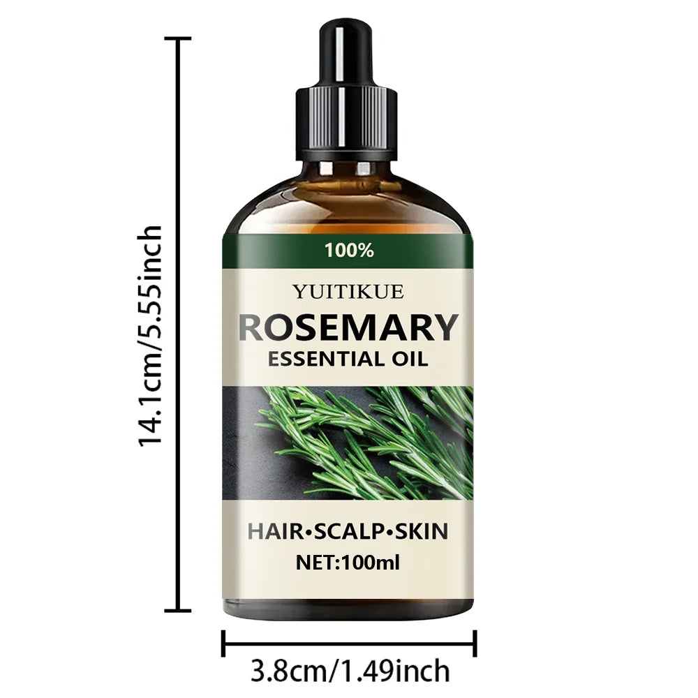 100% pure rosemary essential oil, suitable for hair, scalp, and skin, natural aromatherapy oil, nourishing and revitalizing. Peaceful Pleasures Health and Wellness