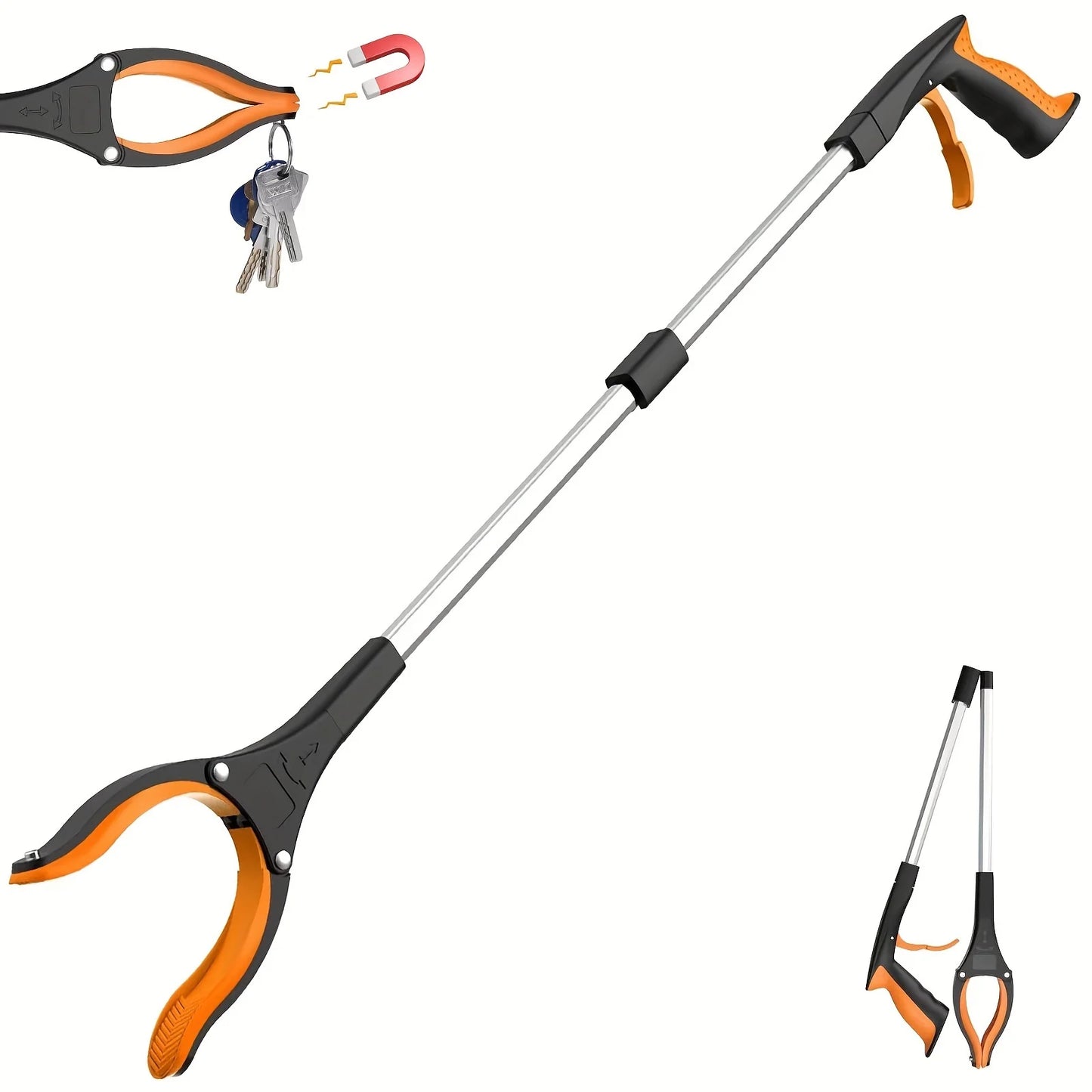32-Inch Grabber Tool with 360° Rotating Clip | Reaching Gripper
