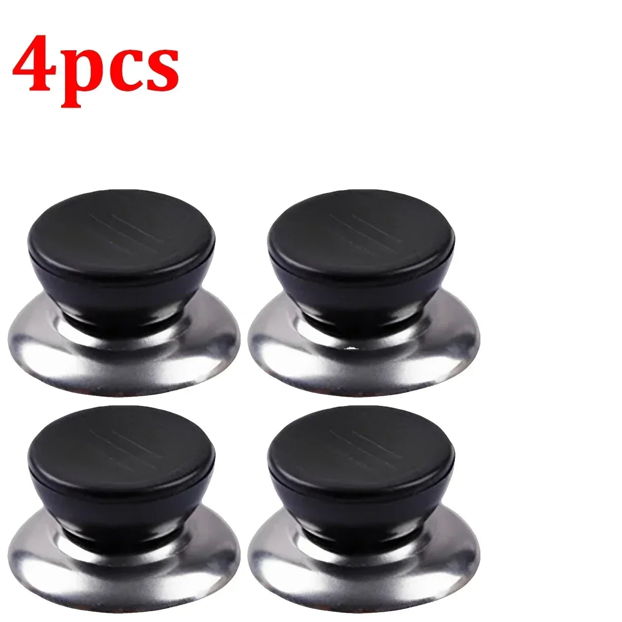 Replacement Pot Lid Handles – Stainless Steel Heat-Resistant Cookware Lid Handle Peaceful Pleasures Health and Wellness black-4pcs
