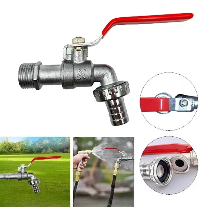 Single Control IBC Ton Bucket Accessories Zinc Alloy Faucet 1/2-3/4 Inch Antifreeze Outdoor Garden Washing Machine Faucet Peaceful Pleasures Health and Wellness