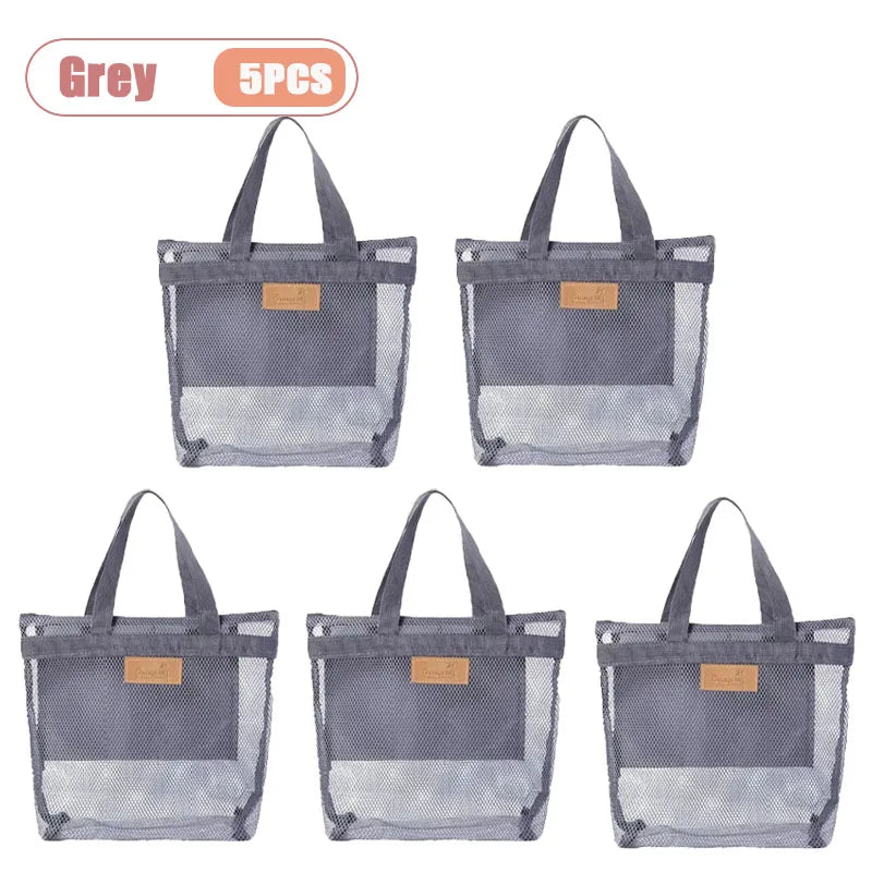 Travel Beach Tote Bag with Mesh Pockets – Swim & Gym Organizer