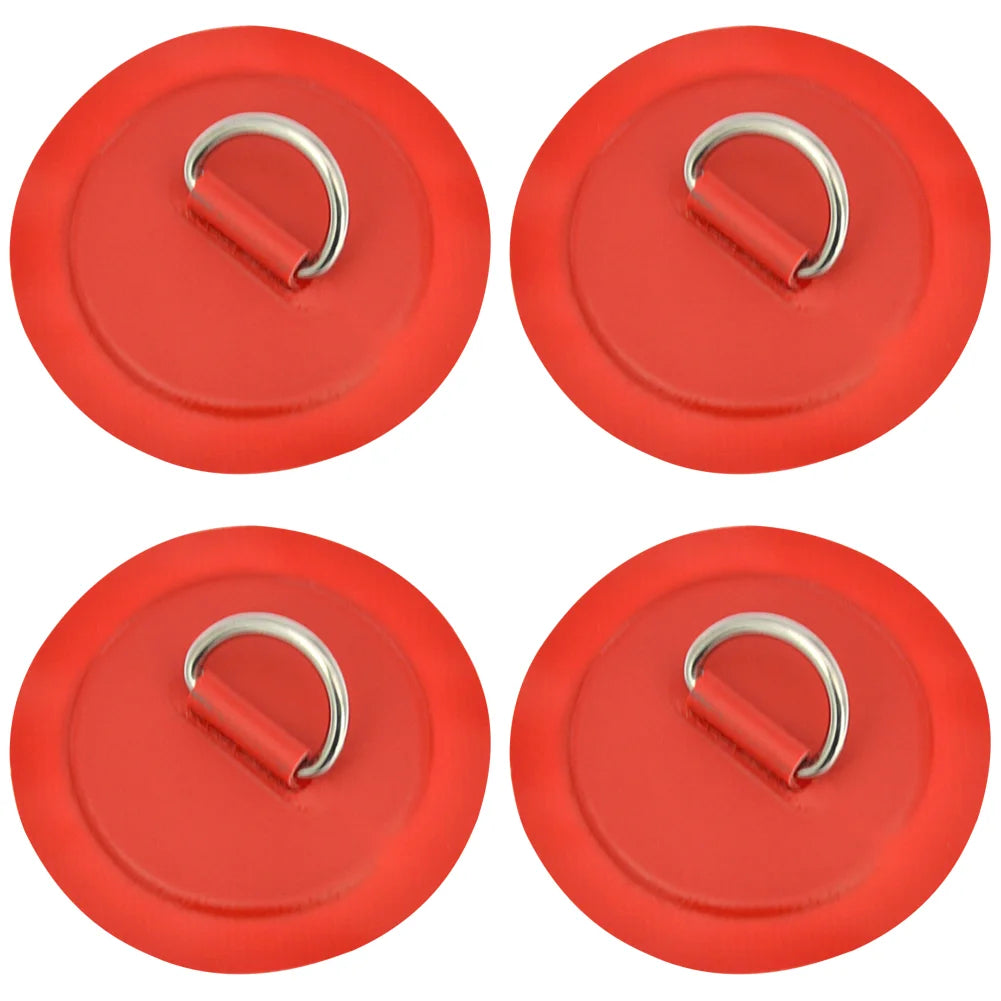 Inflatable Boat D-Ring Patch Stainless Steel PVC Pad Buckle For Kayak Raft Canoe Paddle Board SUP Surfboard Replacement Part Peaceful Pleasures Health and Wellness Red 4PCS