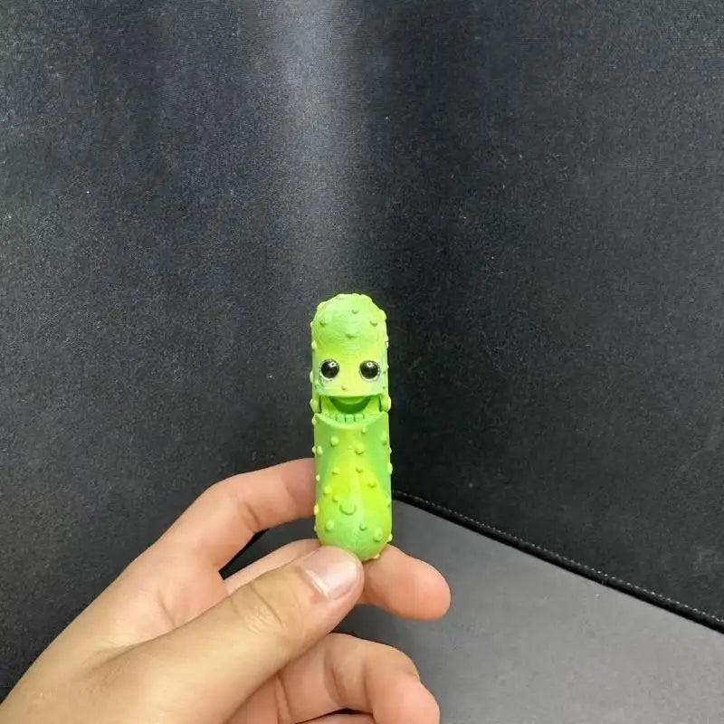 3D Printed Articulated Cucumber Figurine | Vegetable Desk Toy
