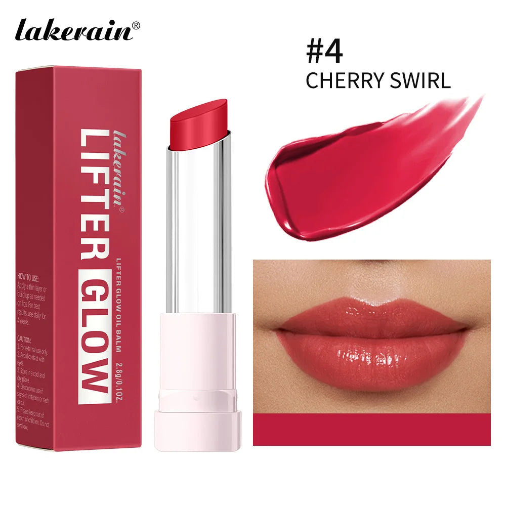 Lakerain Glow Lip Oil Balm Long Lasting Moisturizing Nourishing Daily Care Lip Balm Smooth-melt Softness Texture Natural Makeup Peaceful Pleasures Health and Wellness CHERRY SWIRL