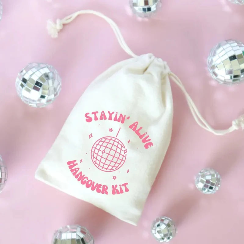 Stayin' Alive Hangover Kit Bags – 5pcs Bachelorette Party Favors