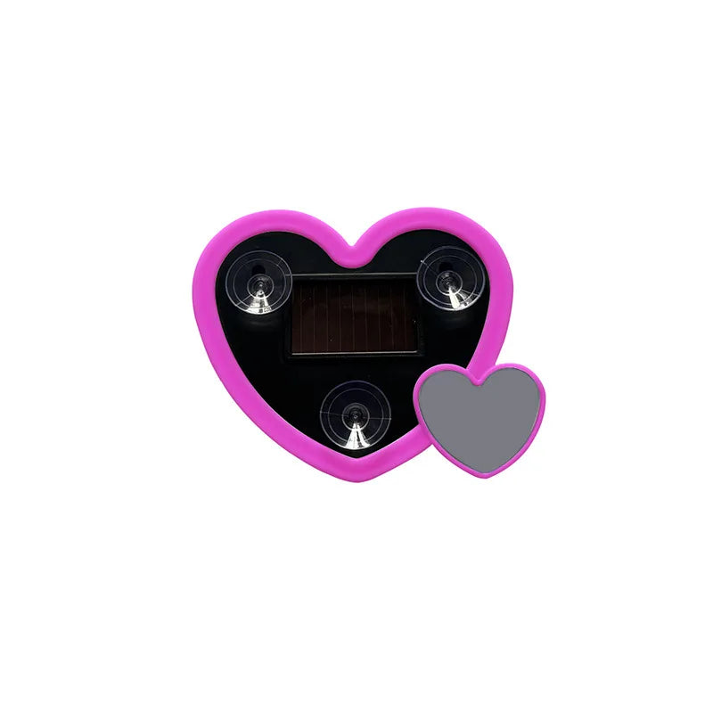 Solar Powered Car Neon Light Wireless Cute Double Heart Shaped Led Ambient Light Suction Cup Atmosphere Breathing Lamp Peaceful Pleasures Health and Wellness Pink -1pc