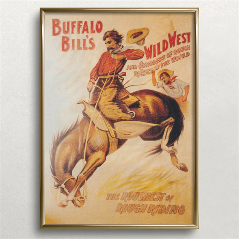 Vintage Beer and Cigarette Rodeo Poster Print Canvas Painting Wall Art Picture for Retro Bar Living Room Home Decoration Peaceful Pleasures Health and Wellness