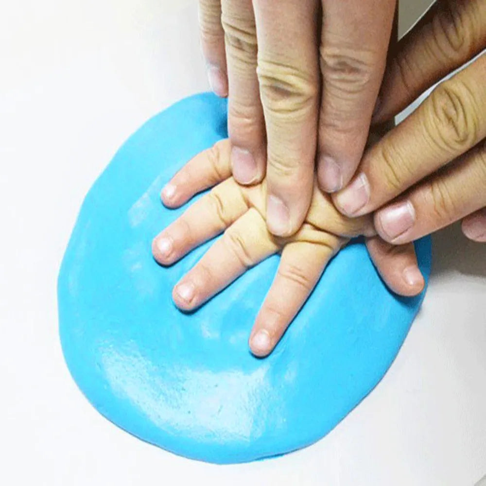 Baby Care Air Drying Soft Clay Baby Handprint Footprint Imprint Kit Casting Parent-child Hand Inkpad Fingerprint Peaceful Pleasures Health and Wellness