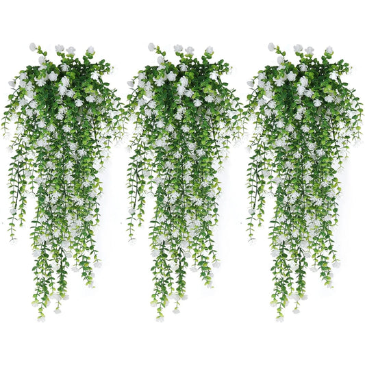 Artificial Eucalyptus Camellia Vine | UV-Resistant Faux Plant Artificial Hanging Vine Peaceful Pleasures Health and Wellness