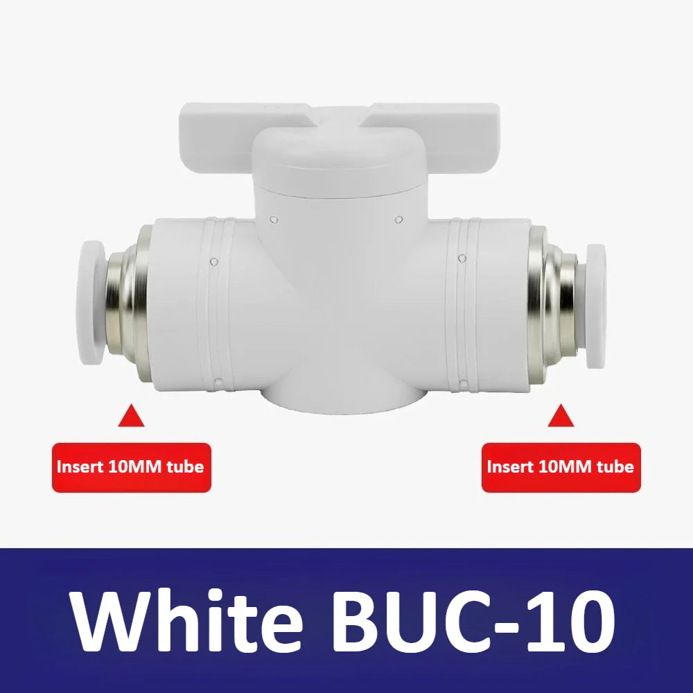 Pneumatic Ball Hand Valve Quick-Connect PU Air Pipe 4–12mm