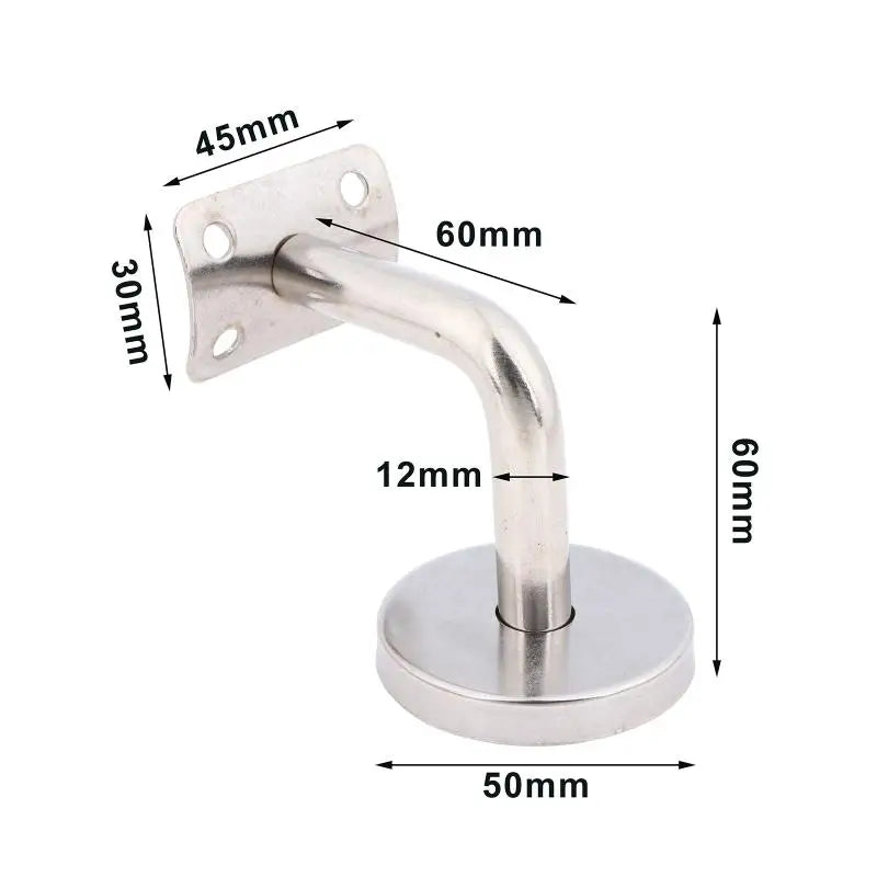 Versatile Premium Stainless Steel Handrail Bracket For Secure Home Stair Railing Support Peaceful Pleasures Health and Wellness 60x60mm