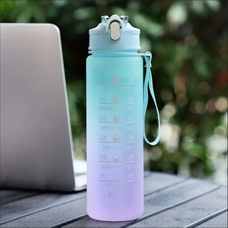 700ml Inspirational Outdoor Sports Water Cup With Time Scale And Drop-Resistant Lid - Portable And Fashionable Peaceful Pleasures Health and Wellness
