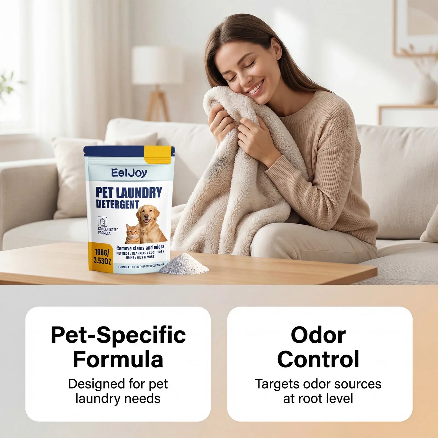 Concentrated Pet Laundry Detergent Powder – Stain & Odor