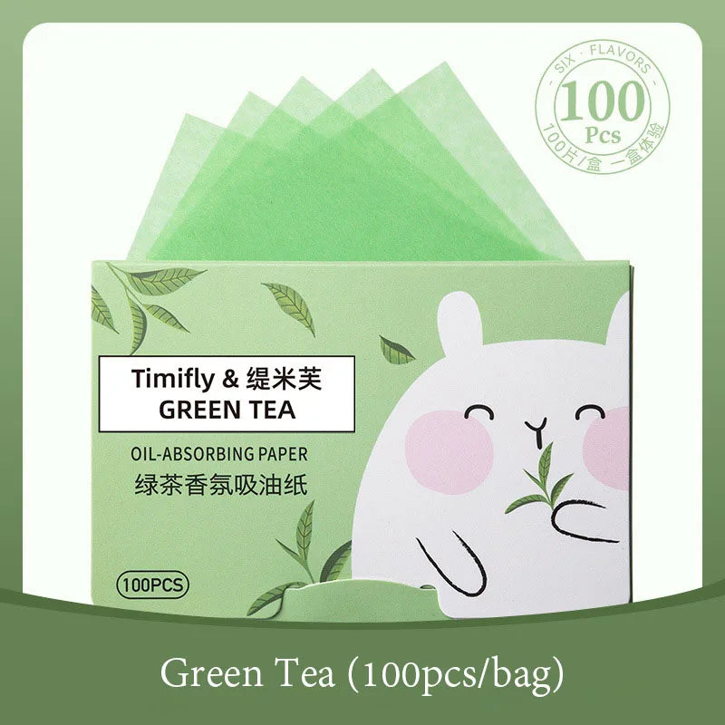 100-Pack Facial Oil Absorbing Sheets – Blotting Paper for Oily Skin