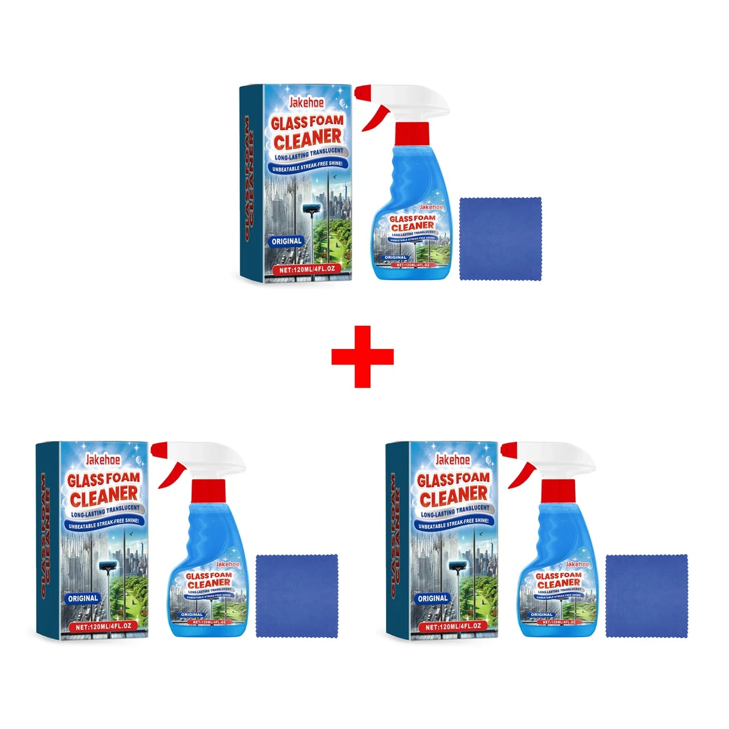 JAKEHOE Glass Foam Cleaner – Streak-Free Windows & Mirrors 120ml