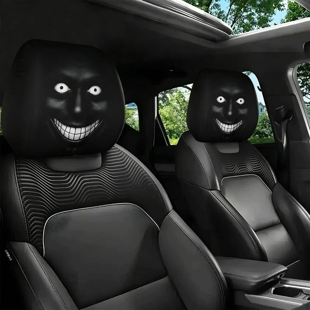 Funny And Fun Car Pillowcase,Elastic Car Printed Pillowcase,Personalized High-Definition 3D Printed Patterns Car Headrest Covers Peaceful Pleasures Health and Wellness