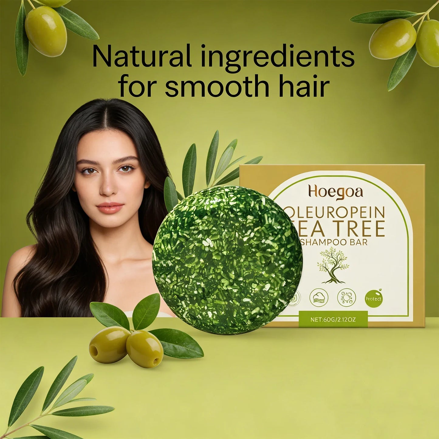 HOEGOA Tea Tree Shampoo Bar – Oil Control & Scalp Nourishing