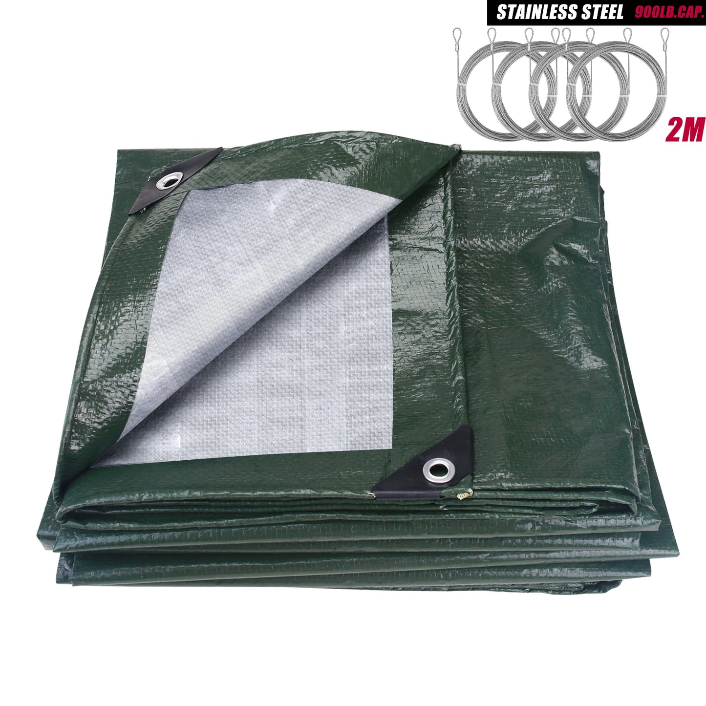 Heavy Duty Waterproof Tarp UV Resistant with Grommets | 5 Sizes
